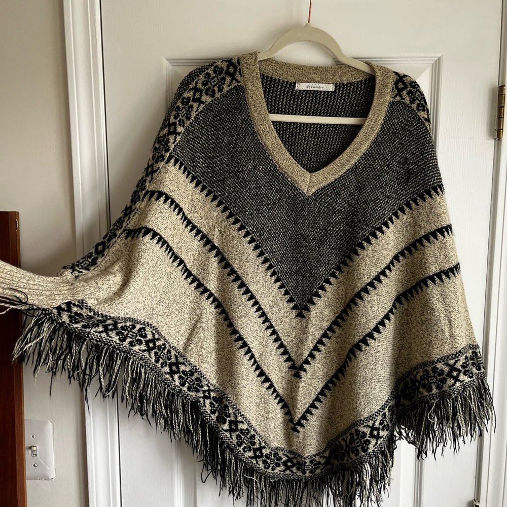 Sweater poncho - one size and ADORABLE